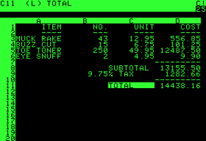 Visicalc Screen Shot